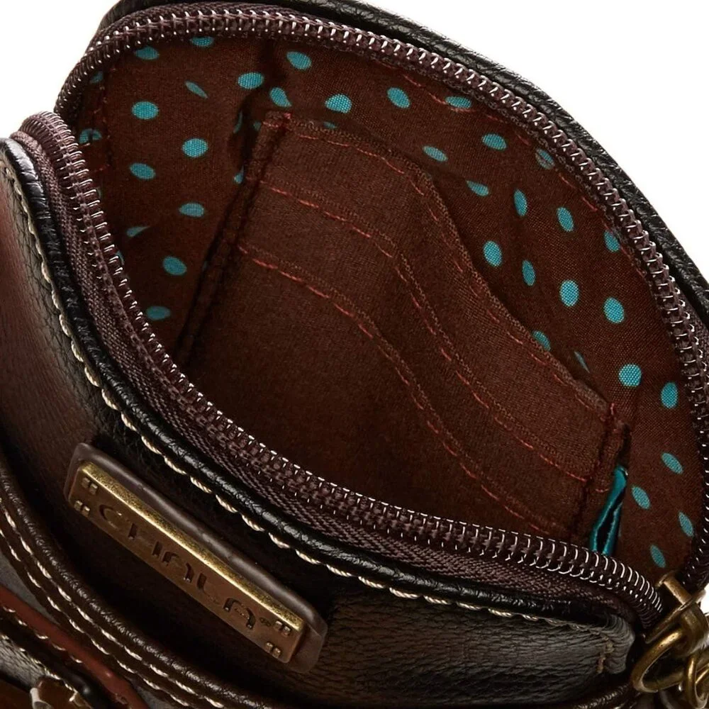 Indigo Group Piano Crossbody Cellphone Bag with Metal Clef Fob, 7x5x1 inches